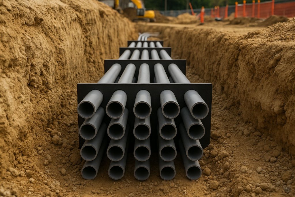 Duct Bank Spacers | HDPE and PVC for Underground Conduit Systems