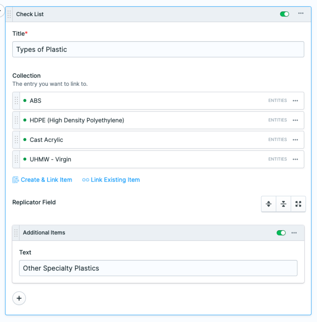 documentation/check list blueprint