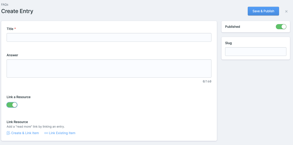documentation/create new entry
