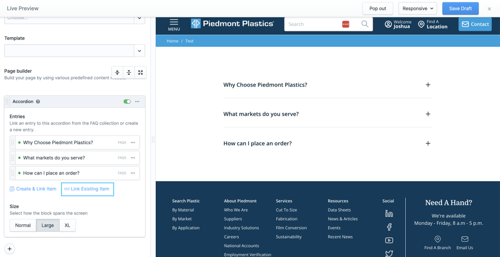 documentation/accordion live preview example link entry