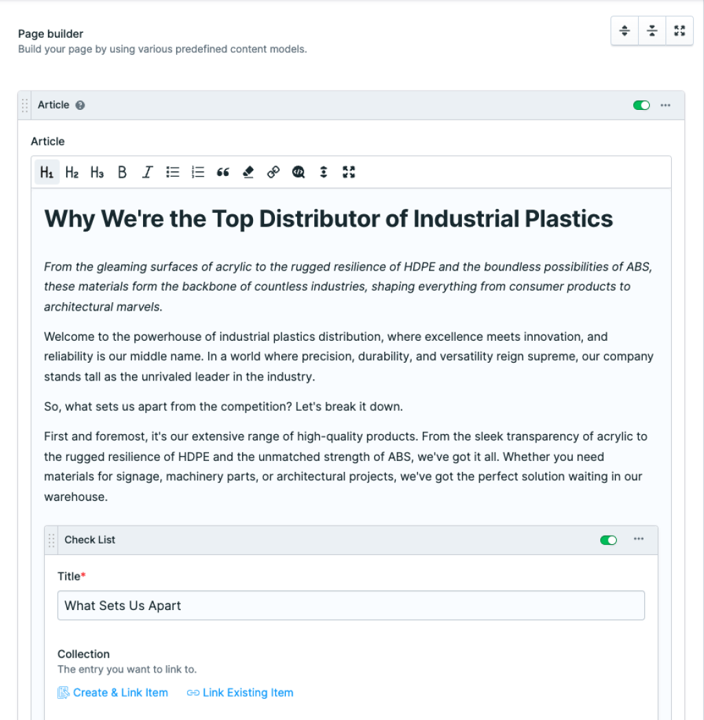 documentation/article blueprint example
