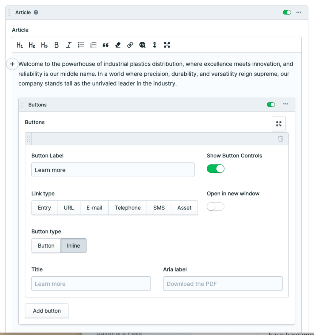 documentation/article set buttons blueprint