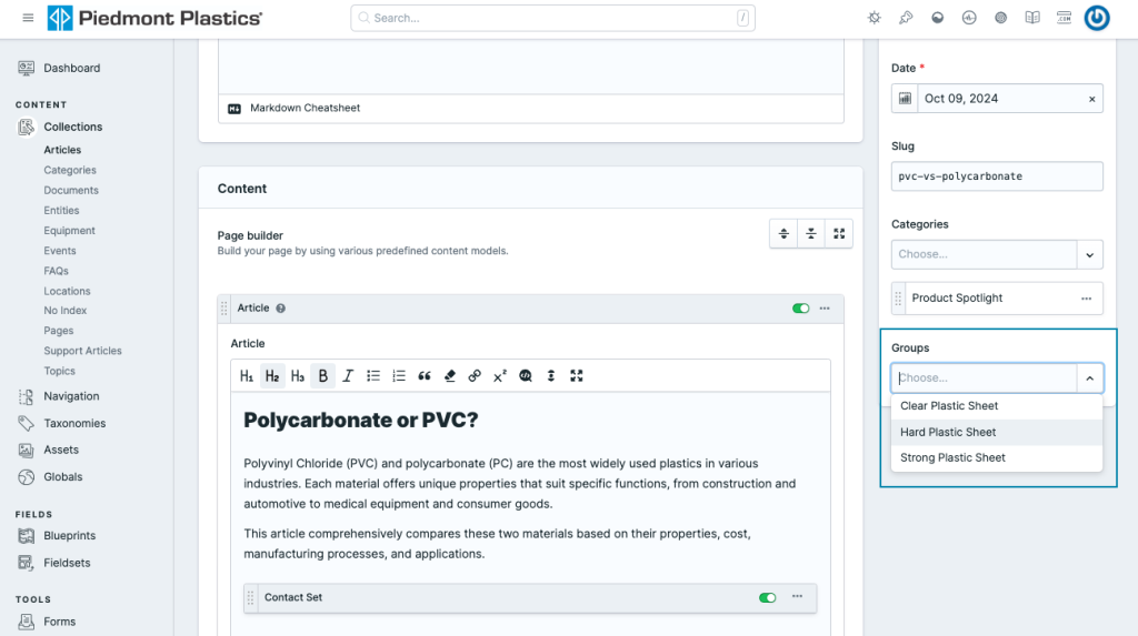 documentation/blog post group terms