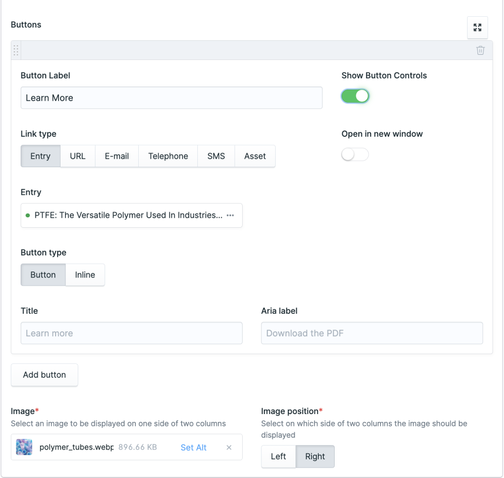 documentation/image and text buttons
