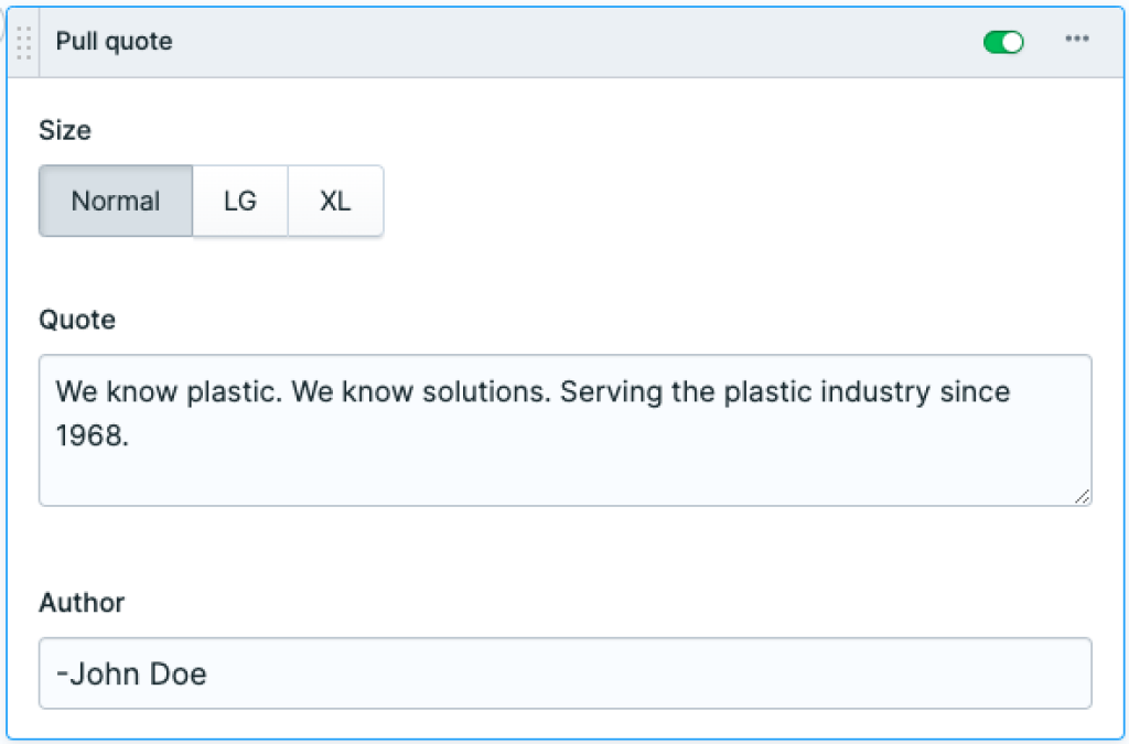 documentation/pull quote blueprint